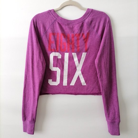 Pink Victoria's Secret Purple & Red Crew Neck Tie Dye Sweatshirt Sz SP Set Of 2 - Picture 5 of 11